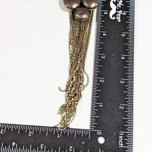 SILPADA KR Bronze Tone Multi Chain Leather Tassel Long Necklace 30 in - retired - Picture 9 of 11